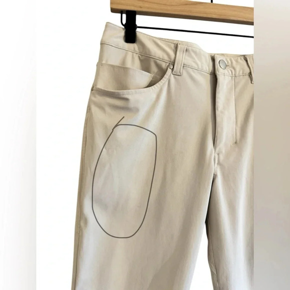 Set of 2 Lululemon Pants Mens 31 Khaki ABC Classic Fit - Picture 14 of 15